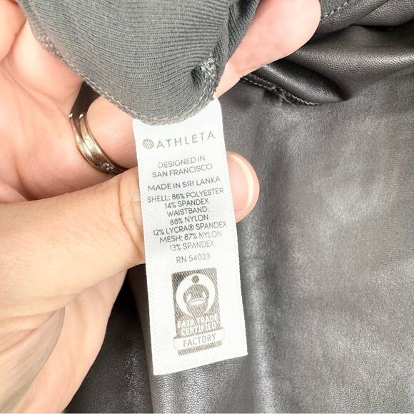 Athleta All Over Gleam Active Tight Pant Legging Arol Gray Faux Leather Size S - Picture 9 of 13